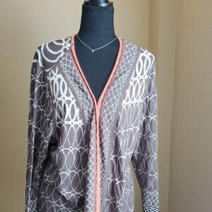 Esprit orange and grey pattern cardigan